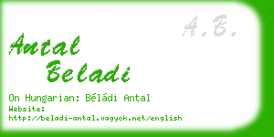 antal beladi business card
